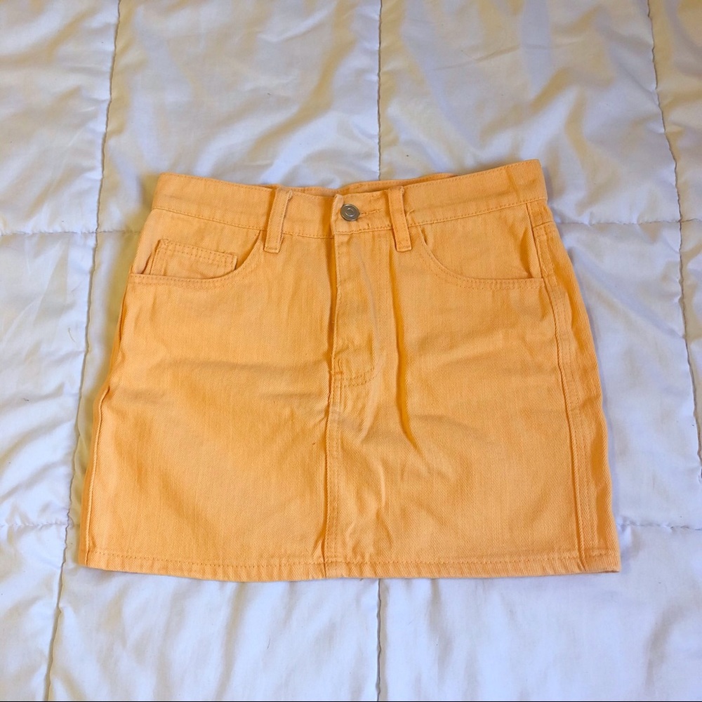 Orange Denim Skirt